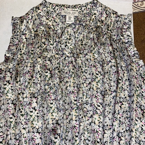 Women’s Floral Print Silver Detail Rachel Zoe Top - Picture 6 of 11